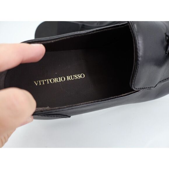 Vittorio Russo Harry Tassel Loafer Mens Size 11 M Black Slip On Elegant Shoes - Picture 10 of 14